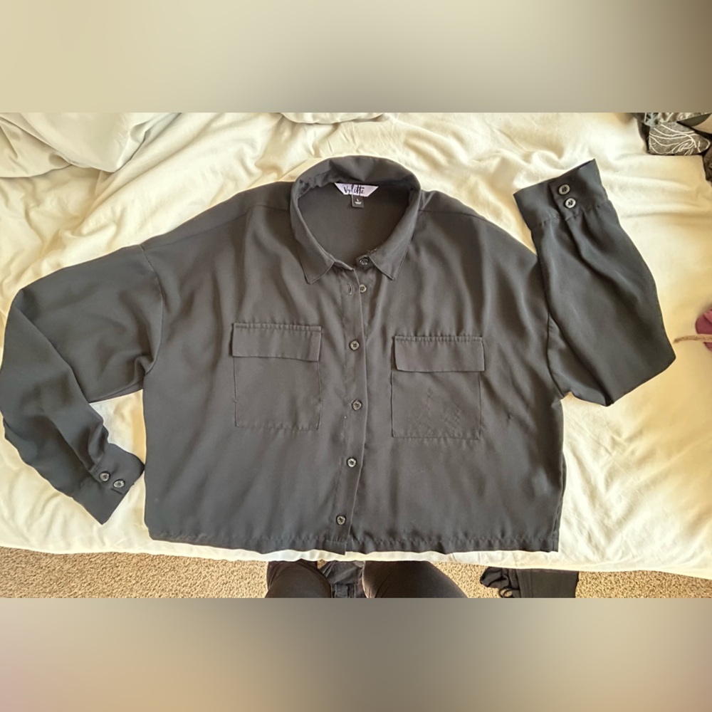 Kohl's Women's Black Button Down Shirt